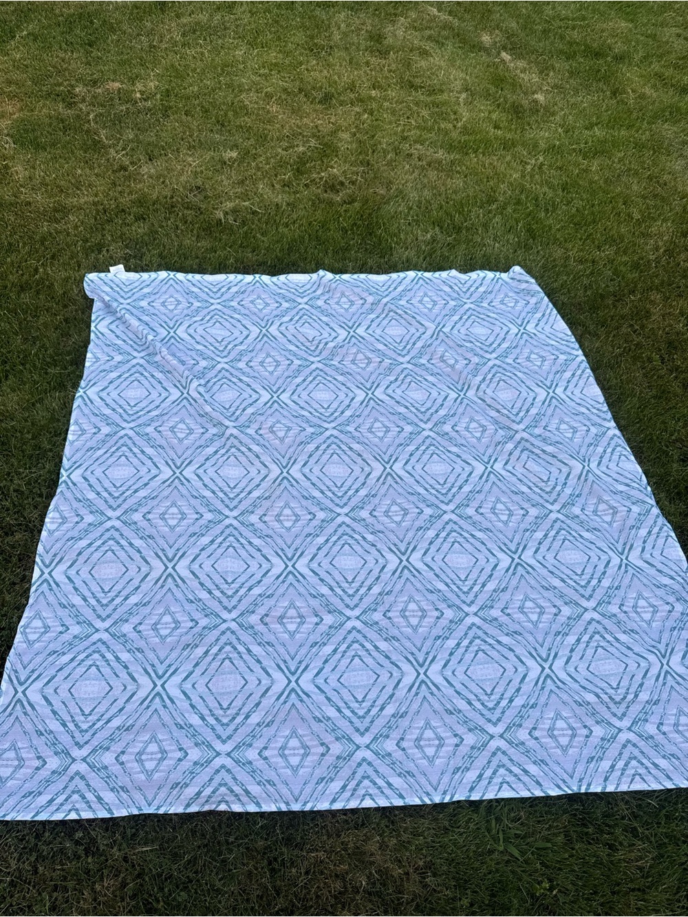 Commonwealth Teal Blue Geometric Shower Curtain